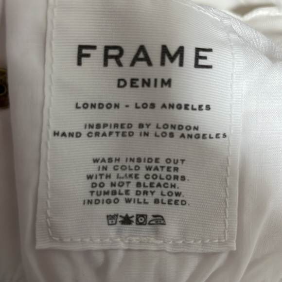 Frame Denim Distressed Ripped White Mid-rise Skinny Stretch Jeans, 25 - Picture 10 of 12